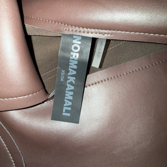 Norma Kamali Dark Brown Leather Jacket - Picture 7 of 8